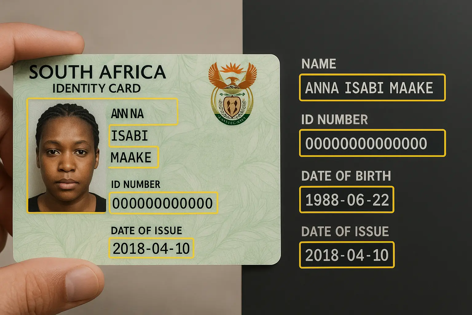 Image of ID Card Information Extraction AI System