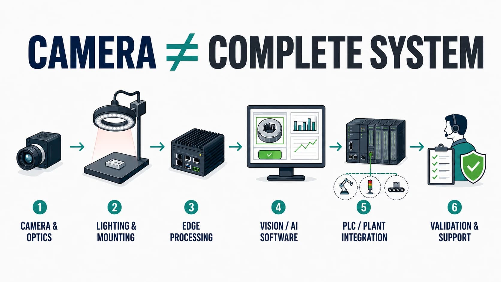 The camera is only one part of an industrial computer vision system
